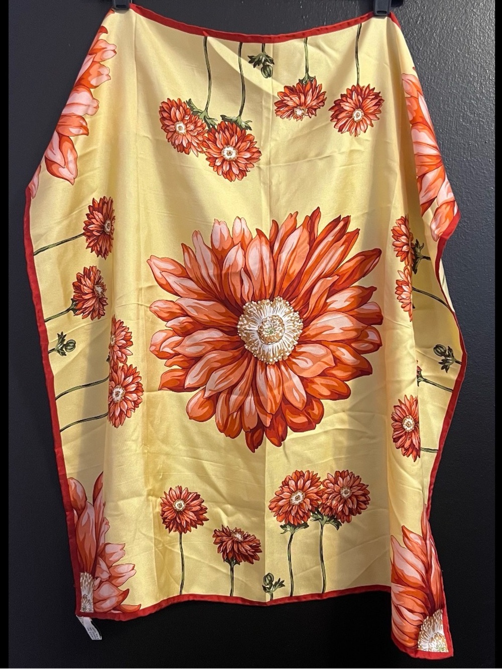 Talbots 100% Silk Yellow Floral Scarf